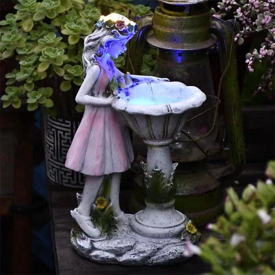Bloemenelfje Tuinbeeld - Zonne-energie Lamp 17x12x29 cm