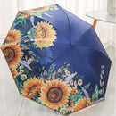 TDR-Opvouwbaar bloem paraplu - Zonbescherming Anti-Uv UPF50 + -Windproof- Stevig paraplu met diameter van 97 cmmarineblauw