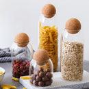 4 delige Afsluitbare Bewaardozen van Hoog Borosilicaatglas - Vooraard Glazen Pot voor Een Stijlvolle en Praktische Keukenorganisatie (Inhoud：450ML+750ML+1000ML+1300ML）