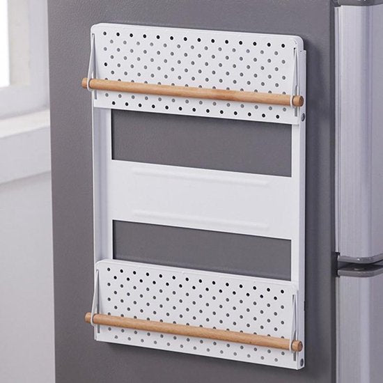 TDR - Multifunctioneel Ophangbaar Keukenrek of badrek- multifunctioneel organiser - 3 lagen Magnetisch - Wit