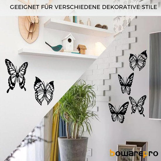 Metalen Vlinder Wanddecoratie 3-pack – Modern Zwart – Binnen & Buiten – 3D Effect – Uniek Design – afbeelding 21