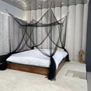 Vierkante klamboe 4 deuren zwart 210x240x190 cm