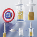 2 STUKS Oliefles met Borstel-Bakkwast voor BBQ of bakker- hittebestendig Siliconen kwast- wit
