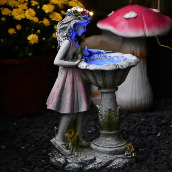 Bloemenelfje Tuinbeeld - Zonne-energie Lamp 17x12x29 cm