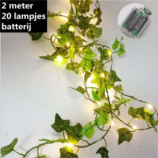 Xtraworks -Tweekleurig Esdoornblad Lichtslinger-werkt op batterij- 2 meter 20lichtjes