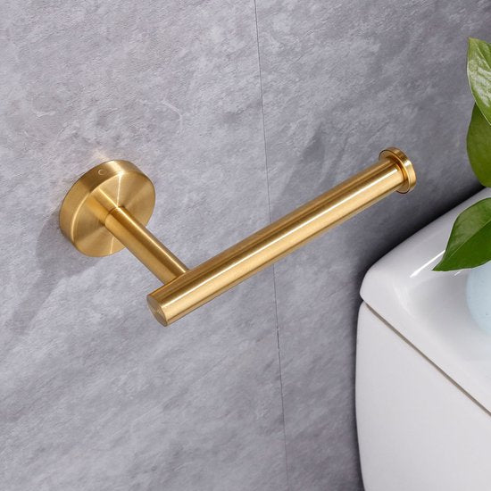 Luxe Roestvrijstalen Toiletrolhouder -Modern Design & Eenvoudige Installatie-goud