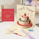 Unikorf 3D pop-up verjaardagskaart: taart&opname 14.4x14.4cm