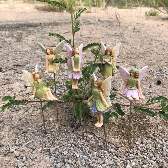 6-delige bloemenfeeën tuinstekerset voor tuin & pot