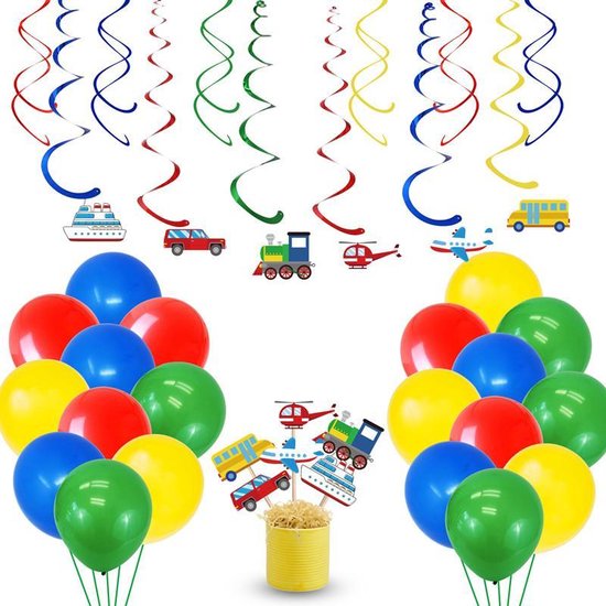 45-delig verjaardagset Vervoer - Feestversiering