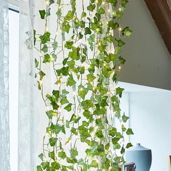 LED lichtsnoer esdoornblad 10m 100 lampjes op batterij