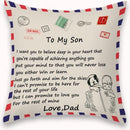 TDR Sierkussensloop 45x45 cm - 'To my son' Cadeau