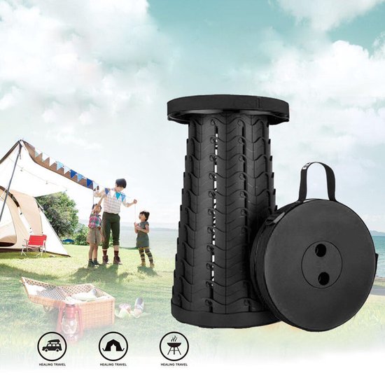 Inklapbaar en Verstelbaar- Telescopisch - Visstoel / kruk / stoel -superhandig voor camping, bij het vissen, in de spits in de trein - draagvermogen tot 180 Kilo met gratis cadeau