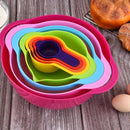 8-delige-Multifunctionele groentewasmand poederzeef -Afdruipmand-Meng en Maatkommen-stapelbaar-Beslagkommen