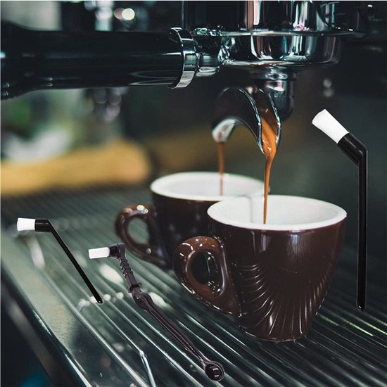 Koffiemachine Reinigingsset - 5-delig - Nylon Borstels - Houten Borstels - Makkelijk te Gebruiken