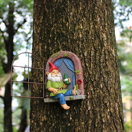 Drinkende Tuinkabouter - Ophangbaar Standbeeld 10.5x15cm