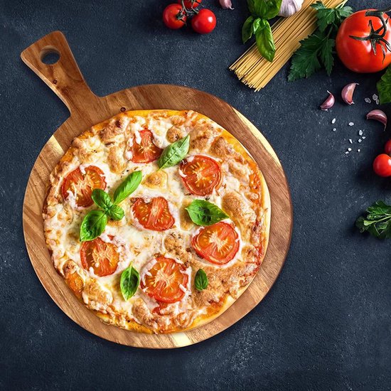 Ronde Houten Pizzaplank met Handvat - Ø30cm