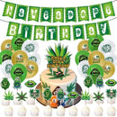 46delige Verjaardagsfeestset met cannabisbladthema