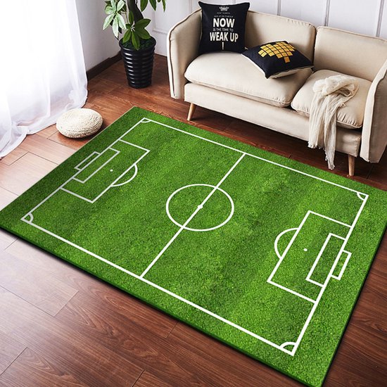Tapijt Laagpolig Speelkleed voetbalveld-vloerkleed voor kinderen- kindertapijt 163*80cm