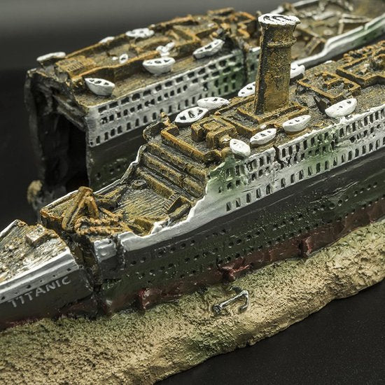 Scheepswrak Ornament - Aquarium Decoratie - 38,5 cm - Hars - Titanic Stijl