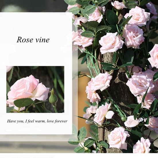 2 Stuks Klimop Slinger -simulatie rose vine roze