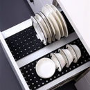 Set van 2 uitschuifbaar afwasrek/afdruiprek -afdruiprek voor afwas-Lade Organizer-zwart