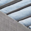 TDR-opvouwbare opbergdoos met 7 vakken-lade-organizer voor jeans,truien,overhemden en broeken-kledingbox- Donkergrijs 36*25*17CM