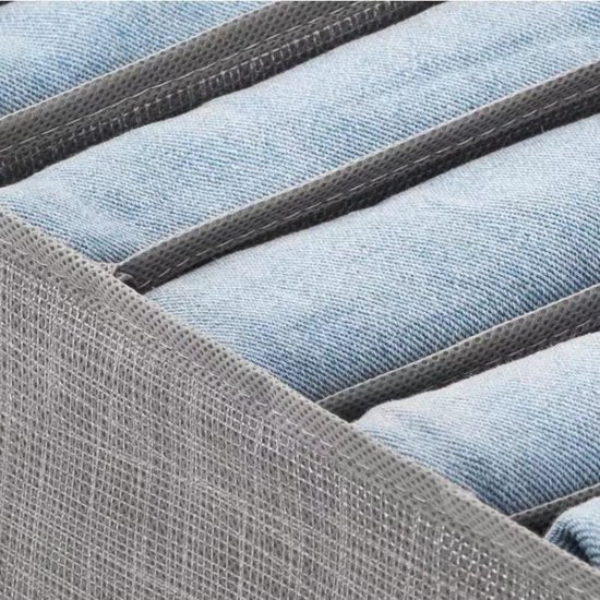 TDR-opvouwbare opbergdoos met 7 vakken-lade-organizer voor jeans,truien,overhemden en broeken-kledingbox- Donkergrijs 36*25*17CM