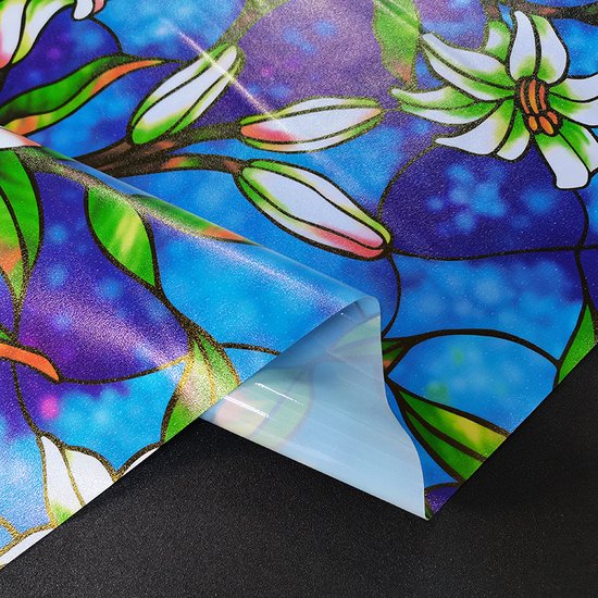 Milieuvriendelijke PVC Glasfolie - Leliebloemen - 90x200 cm