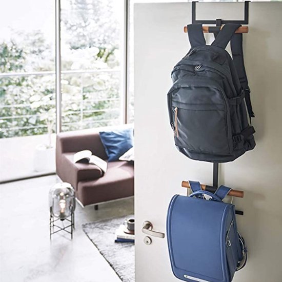 Multifunctionele Deurhanger met Dubbele Laag - Perfect voor Rugzakken, Kleding en Hoeden-zwart