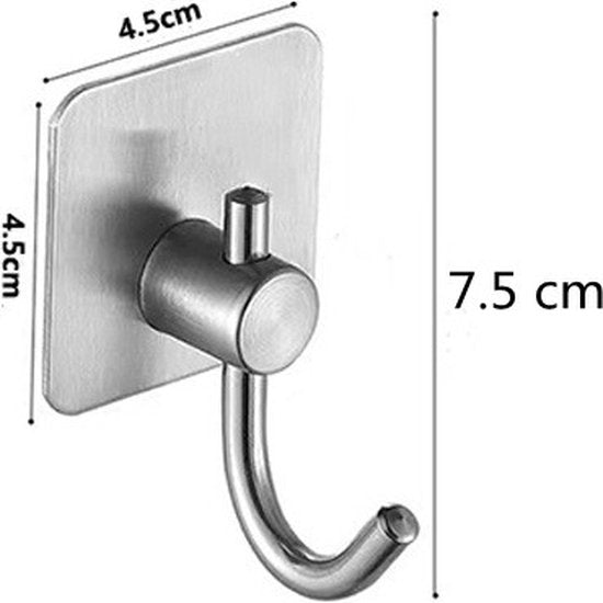4 stuks Zelfklevende Handdoekhaakjes-Ophanghaken – Wandhaken--zilver