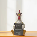 Tuindecoratie haan met bril 'Good Morning' 16,5 cm