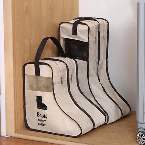 2 stuks Laarsjes opbergzak - Bescherming hoge dames laarzen - Boots Organizer - 29x24x47cm - Beige