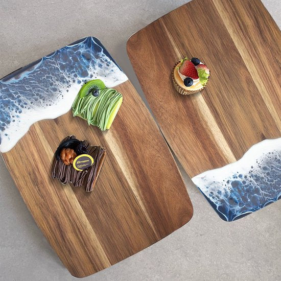 Luxe Snij- & Serveerplank Blauwe Golf 35x24,8 cm