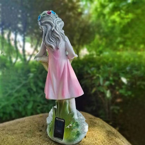 Bloemenelfje Tuinbeeld - Zonne-energie Lamp 17x12x29 cm