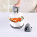 TDR-Extra lange warmte-isolerende siliconen handschoenen voor bakken en koken-compleet set  7-delige - grijs