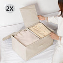 2 Stuks Opbergdoos voor kleding - 50x30x25cm - Crème (2 Stuks)