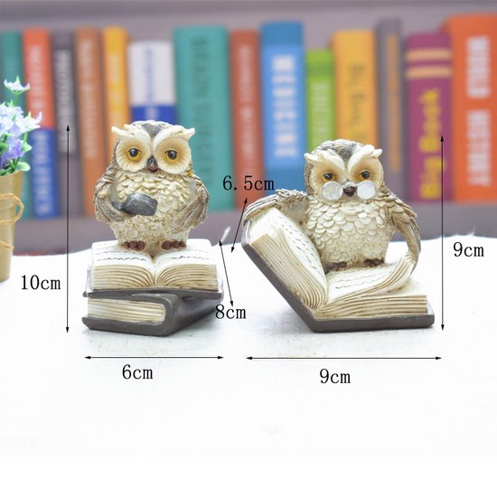 Hars Uil Ornament - Lezende Uil Desktop Decoratie