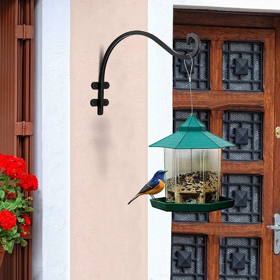 Elegant Wandgemonteerde Bloempothaak -Plantenstandaard - voor Tuin en Binnenruimtes- 33x16x5CM-zwart