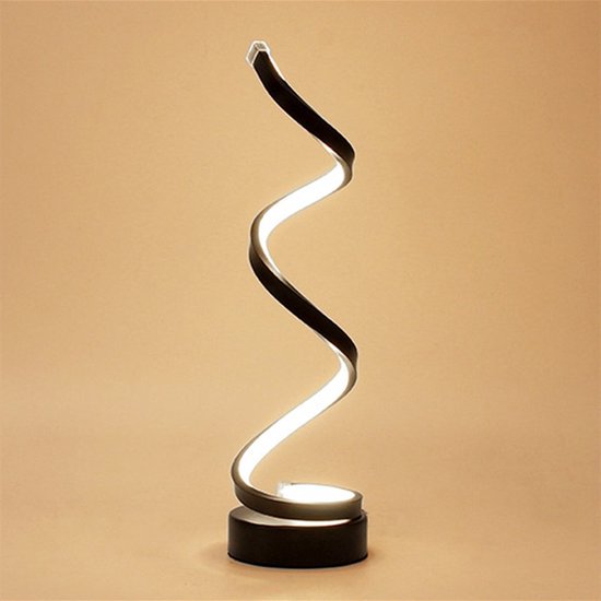 Dimbare LED Tafellamp - Spiraalvormig Design - Zwart