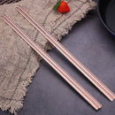 Roestvrijstalen Chinese eetstokjes - 5 paar - Roze