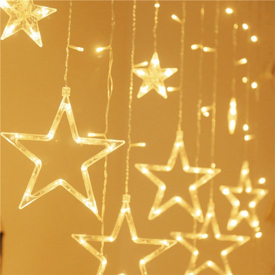 Sterrenhemel- Lichtketting met sterren-Verlichting voor Buiten & Binnen- LED lichtgordijn met 8 verlichtingsmodi - warm licht met 1.5M snoer 220V