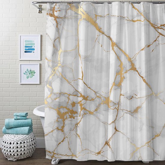 Waterdicht douchegordijn marmerpatroon - Luxe en Dik