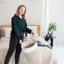 Wasmand Katoen - Opbergmand 52 ltr - Mand Rond met handvaten - Wasbox Opvouwbaar - Speelgoedmand