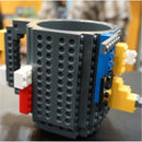 Build on Brick Mug - grijs - 350 ml - bouw je eigen mok met bouwsteentjes - BPA vrije drinkbeker cadeau voor kinderen of volwassenen - koffie thee limonade of andere dranken - pennenbeker - creatief accessoire voor op bureau