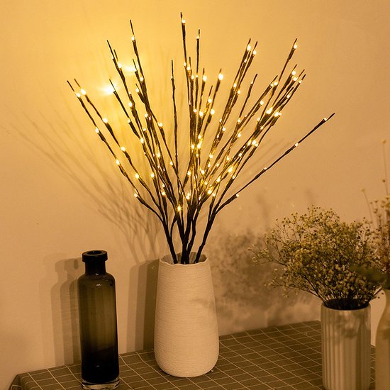 Elegante LED-boomtaklamp op Batterij - Sfeervolle Interieurverlichting - 70cm hoog - Warm Wit Licht