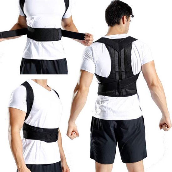 TDR - Houding Correctie Brace - Fysio - Postuur Corrector - Rug Band / Schouder Band - Brace voor rechte rug - Zwart - Maat M