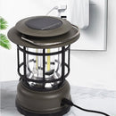 Multifunctionele Compacte Kampeerlamp met Powerbank - Duurzaam, Dimbaar & Waterdicht - USB/Zonne-Energie Opladen - Ideaal voor Outdoor & Tuin-zwart