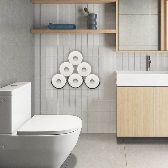 Merkloos golven toiletpapierhouder, zwart 35x11.5x7.5CM