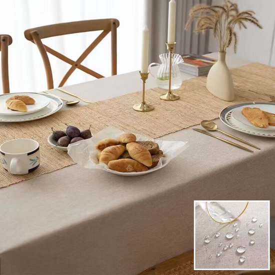 Unikorf Waterdicht Tafelkleed Beige 140x200 - Afwasbaar