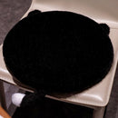Rond Kussen Kat – 40×40 cm – Zwart Pluche Kussentje